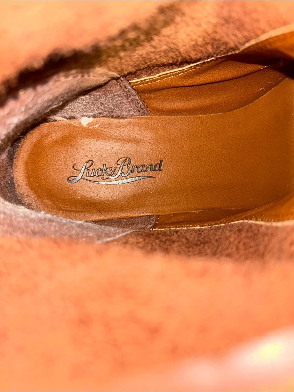 Lucky Brand Tan Brown Buckle Strap Ankle Boots